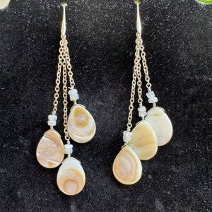 ☀️Artisan Handmade Shell Earrings with Moonstone☀️